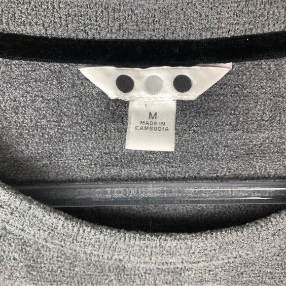 Three Dots Charcoal velour knit sweater size: M - Picture 6 of 10